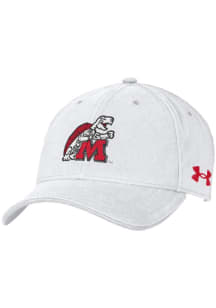 Maryland Terrapins Under Armour Retro Washed Performance Youth Adjustable Hat - White