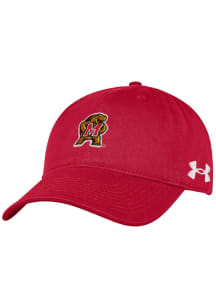 Maryland Terrapins Under Armour Washed Performance Womens Adjustable Hat - Red