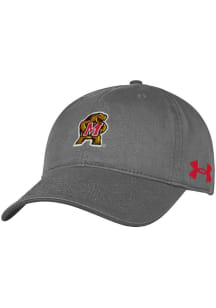 Maryland Terrapins Under Armour Washed Performance Womens Adjustable Hat - Charcoal