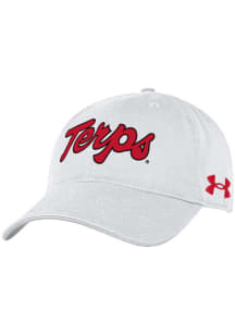 Maryland Terrapins Under Armour Script Washed Performance Womens Adjustable Hat - White