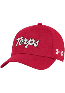 Maryland Terrapins Under Armour Script Blitzing Stretch Flex Hat - Red