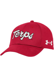 Under Armour Red Maryland Terrapins Script Blitzing Performance Adjustable Hat