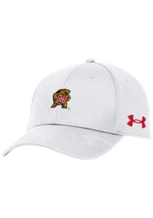 Maryland Terrapins Under Armour Blitzing Performance Womens Adjustable Hat - White