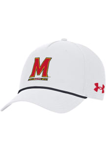 Under Armour White Maryland Terrapins Driver Rope Golfer Adjustable Hat