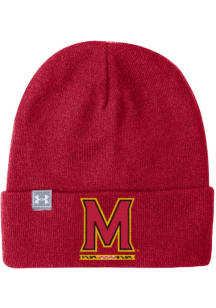 Maryland Terrapins Under Armour Halftime Beanie Mens Knit Hat - Red