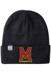 Maryland Terrapins Under Armour Halftime Beanie Mens Knit Hat - Black