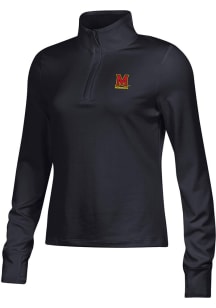 Womens Maryland Terrapins Black Under Armour Motion Qtr Zip Pullover