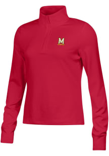 Womens Maryland Terrapins Red Under Armour Motion Qtr Zip Pullover