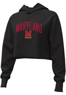 Womens Maryland Terrapins Black Under Armour Rival Hooded Sweatshirt