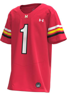 Mens Maryland Terrapins Red Under Armour Number 1 Replica Jersey Football Jersey
