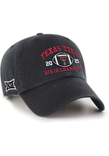 47 Texas Tech Red Raiders 2025 BIG 12 Champs Event Clean Up Adjustable Hat - Black
