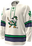 Under Armour  Notre Dame Fighting Irish Mens White Alternate Sporting Leprechaun Hockey Jersey
