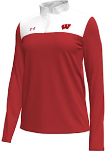 Under Armour Wisconsin Badgers Womens Red T2 Qtr Zip Pullover