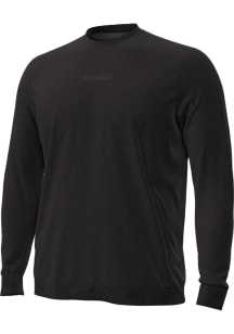 Mens Wisconsin Badgers Black Under Armour Sideline Meridian Crew Sweatshirt