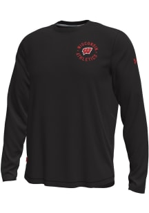 Mens Wisconsin Badgers Black Under Armour Sideline Knockout Tee