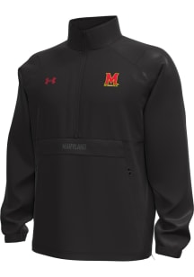 Mens Maryland Terrapins Black Under Armour Sideline Unstoppable Woven Anorak Pullover Jackets