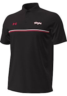 Under Armour Maryland Terrapins Mens Black Sideline Chest Stripe Short Sleeve Polo
