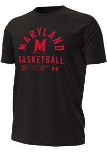 Maryland Terrapins Black Under Armour Performance Cotton Short Sleeve T Shirt