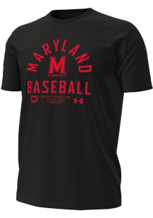 Maryland Terrapins Black Under Armour Performance Cotton Short Sleeve T Shirt
