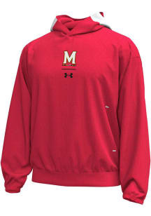 Mens Maryland Terrapins Grey Under Armour Gameday Icon Double Knit Fleece Long Sleeve Fashion Hood