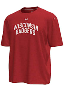Wisconsin Badgers Black Under Armour Gameday Motion Heavy Weight Short Sleeve T Shirt