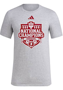 Adidas Indiana Hoosiers Grey 2025 College Football National Champions Parade Short Sleeve T Shirt