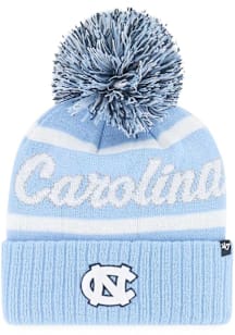 47 North Carolina Tar Heels Light Blue Spirited Cuff Pom Womens Knit Hat