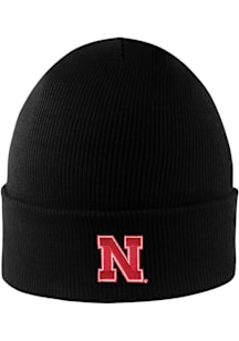 LogoFit Nebraska Cornhuskers Black Northpole Cuffed Mens Knit Hat