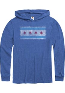 Chicago Mens Blue Flag Long Sleeve Hoodie