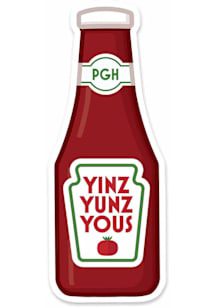 Pittsburgh Yinz Yunz Yous Ketchup Stickers - Red