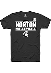 Kalea Norton Michigan State Spartans Black NIL Stacked Box Short Sleeve Player T Shirt
