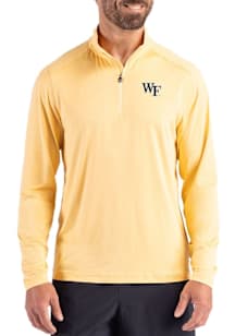 Cutter and Buck Wake Forest Demon Deacons Mens Gold Coastline Long Sleeve Qtr Zip Pullover