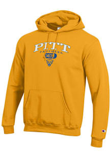 Champion Pitt Panthers Mens Gold Pill Box Mom Powerblend Long Sleeve Hoodie