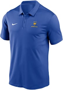 Nike Pitt Panthers Mens Blue Gymnastics Victory Short Sleeve Polo