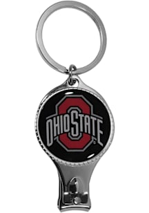 Silver Ohio State Buckeyes Nail Care Bottle Opener Keychain