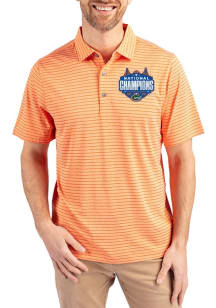 Cutter and Buck Florida Gators Mens Orange 2025 National Champions Forge Stripe Short Sleeve Polo