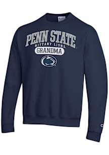 Champion Penn State Nittany Lions Mens Navy Blue Pill Box Grandma Powerblend Long Sleeve Crew Swea..