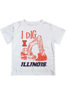 Infant Illinois Fighting Illini White Vive La Fete Excavator Short Sleeve T-Shirt