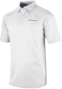 Columbia Oregon Ducks Mens White Heat Seal Omni Wick Shotgun Short Sleeve Polo