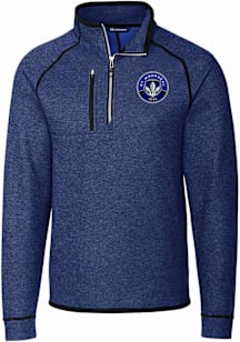 Cutter and Buck Montreal Impact Mens Blue Mainsail Long Sleeve Qtr Zip Pullover