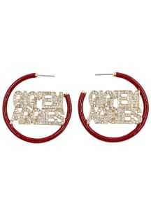 Texas A&amp;M Aggies Pave Enamel Hoop Womens Earrings