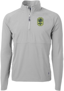 Cutter and Buck Nashville SC Mens Grey Adapt Eco Hybrid Long Sleeve Qtr Zip Pullover