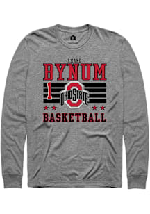 Amare Bynum Ohio State Buckeyes Grey NIL Striped Long Sleeve Player T Shirt