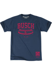 Mitchell and Ness St Louis Cardinals Navy Blue Busch Stadium Short Sleeve Fashion T Shirt