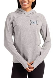 Cutter and Buck Big 12 Womens Grey Adapt Knit Hood Hooded Sweatshirt