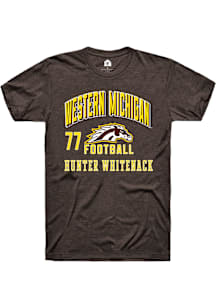 Hunter Whitenack Western Michigan Broncos Brown Football NIL Arch Logo Short Sleeve Player T Shirt