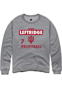 Hannah Leftridge Indiana Hoosiers Mens Grey NIL Striped Player Crew