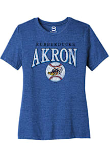 Summit Sportswear Akron RubberDucks Womens Blue Homerun Short Sleeve T-Shirt