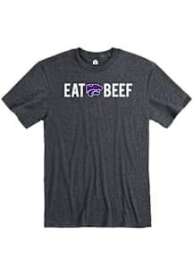 Rally K-State Wildcats Grey Eat Beef Short Sleeve Fashion T Shirt