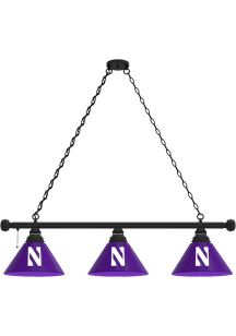 Black Northwestern Wildcats 3 Shade Billiard Lamp